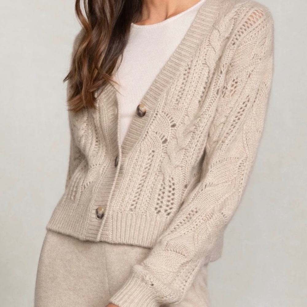Naked Cashmere Natasha Cable Knit Cardigan, Size M - Picture 9 of 12